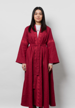 Шапан льняной макси OYU TOLQYN BURGUNDY