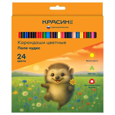 Карандаши 24цв. "Поле чудес" трехгр. заточен. (Красин)