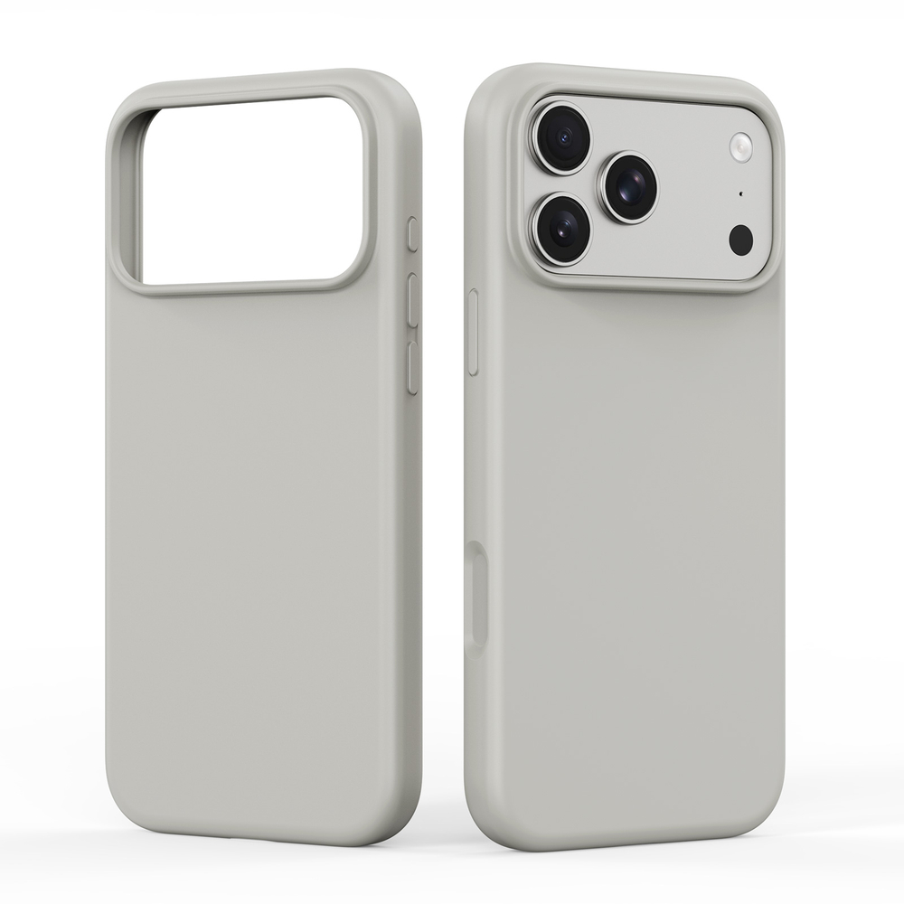 Чехол из шелковистого силикона серого цвета с MagSafe и подкладкой из микрофибры для iPhone 17 Pro и 18 Pro, серия Piel Series Liquid Silicone Magnetic от Dux Ducis