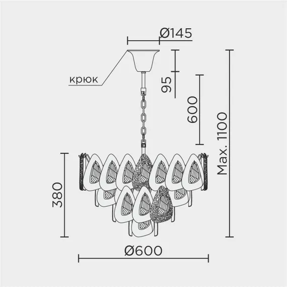 Подвесная люстра ML.6775.600 GD Modelux