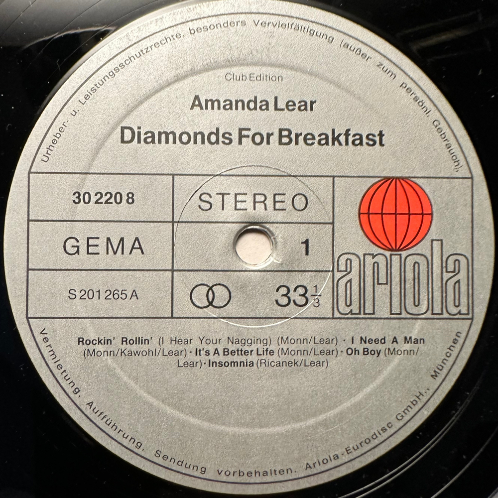 Amanda Lear - Diamonds For Breakfast (Германия 1980г.)