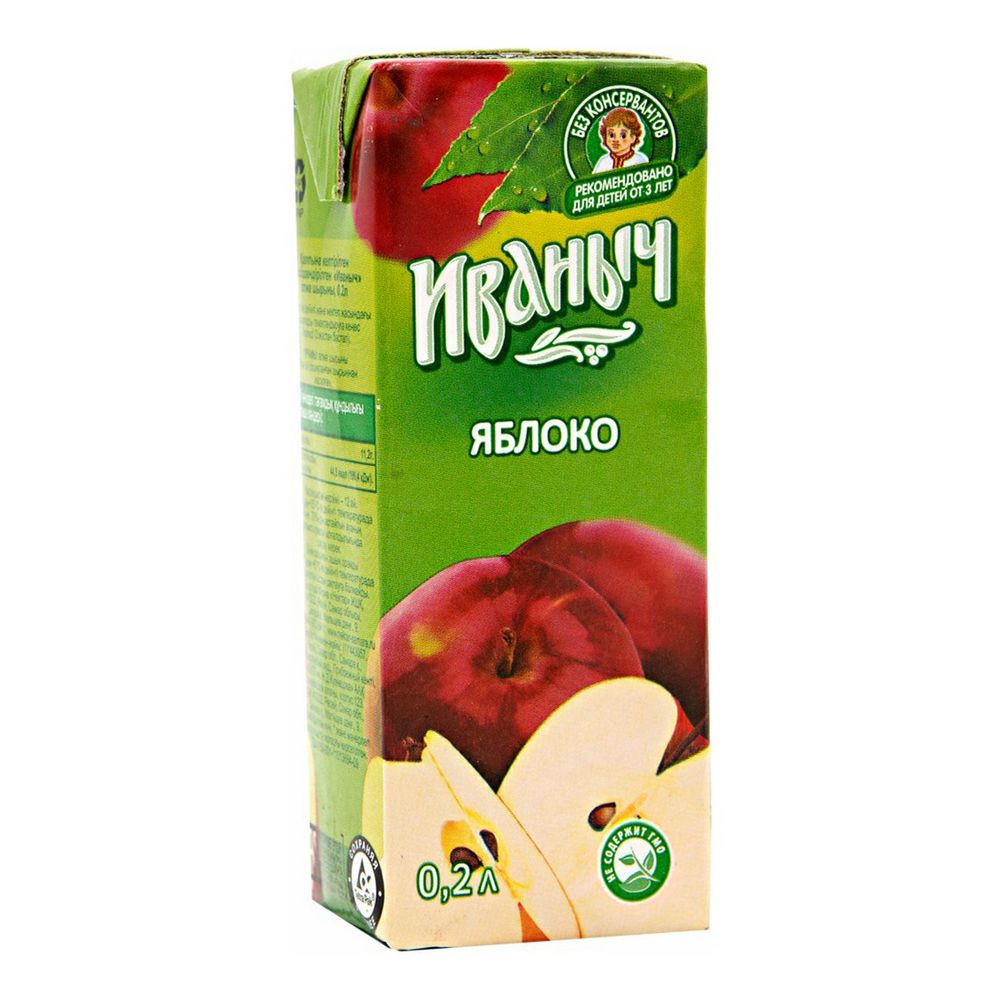 Нектар яблоко осветвленый Иваныч Tetra pak 0,2 л