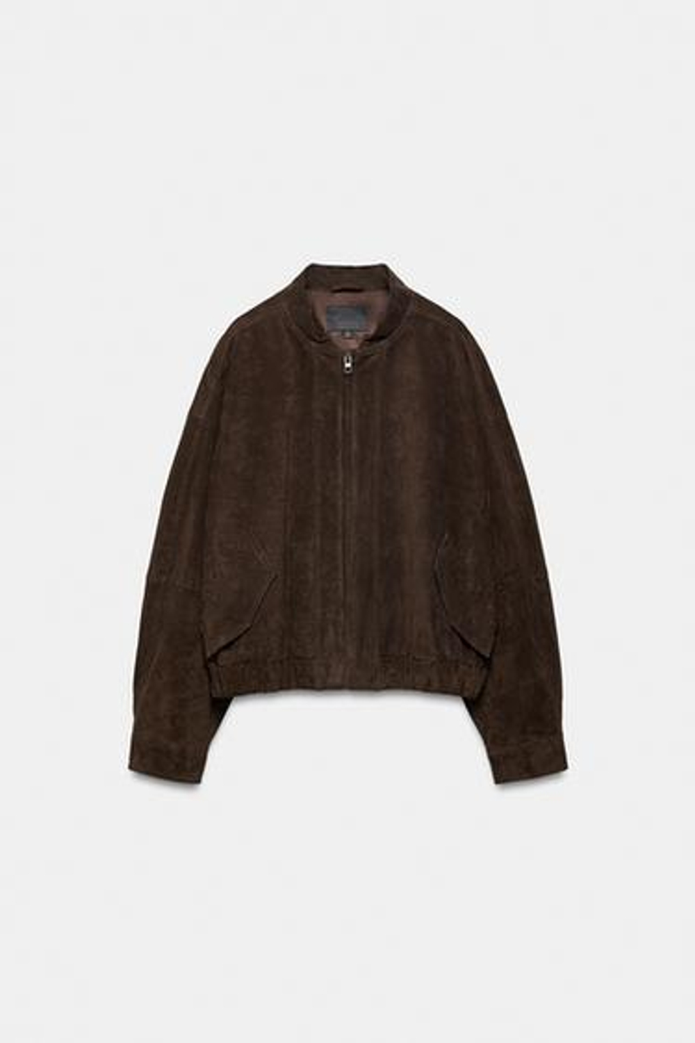 100% замша кожаная бомбер куртка - ZARA