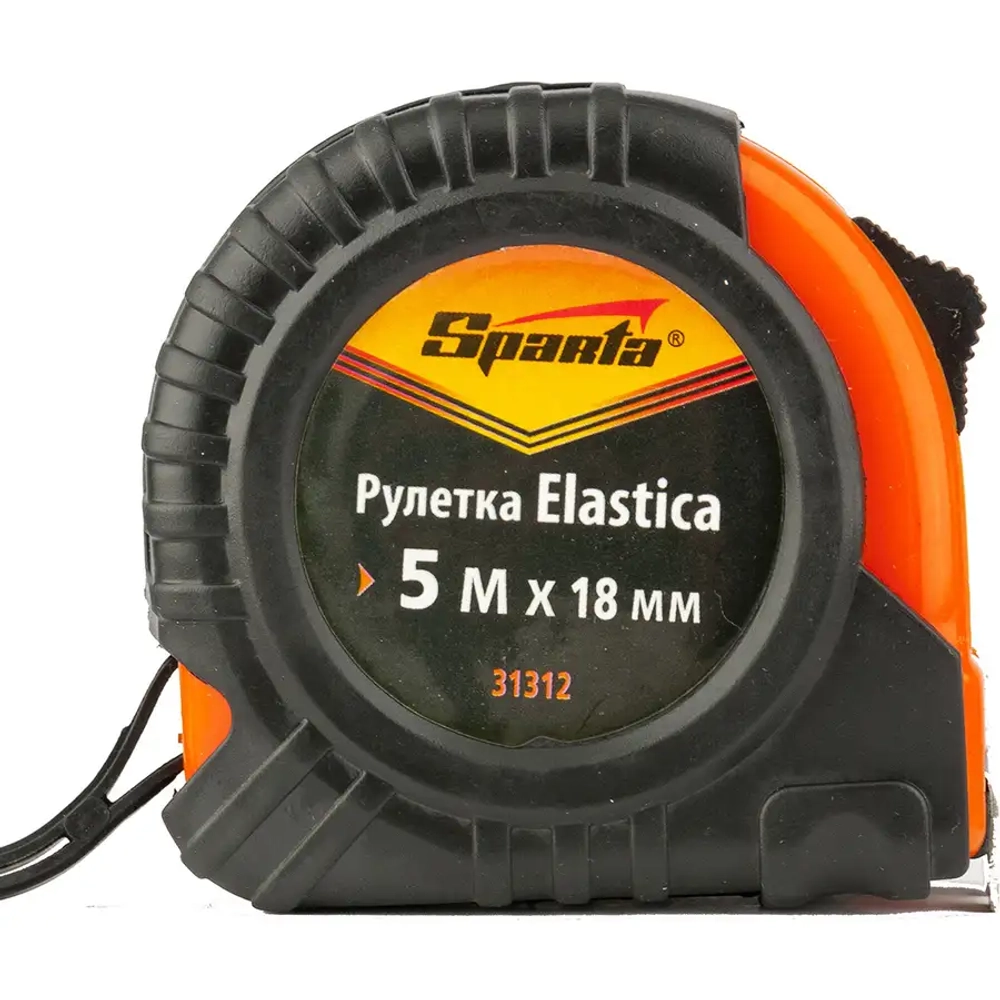 Рулетка Elastica, 5 м х 18 мм, обрезиненный корпус SPARTA 31312