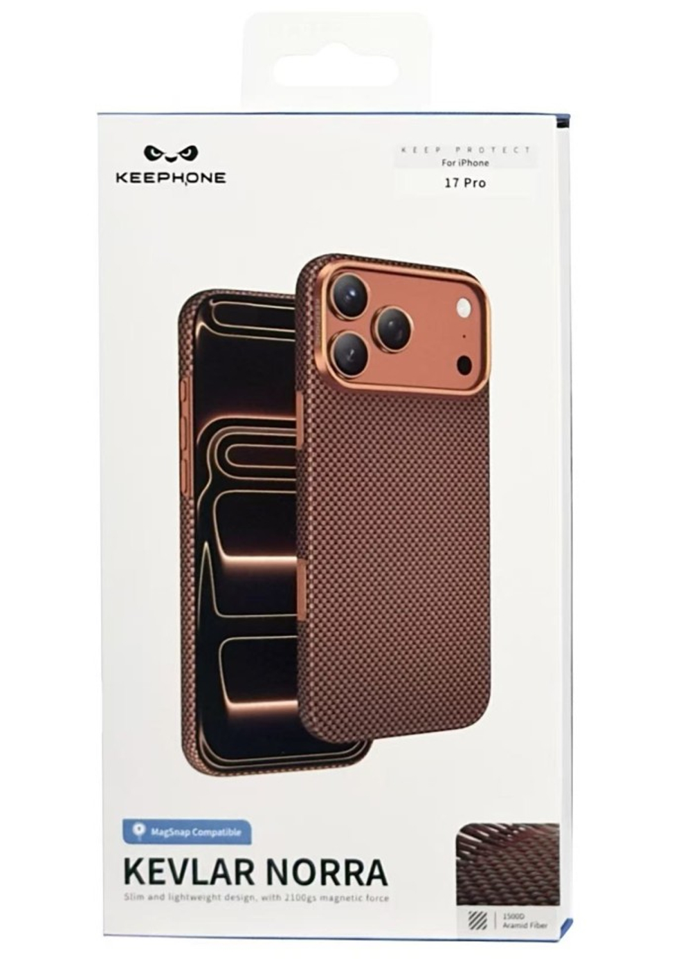 Накладка для i-Phone 17 Pro Keephone Kevlar Norra MagSnap (Solar) тёмно-оранжевый
