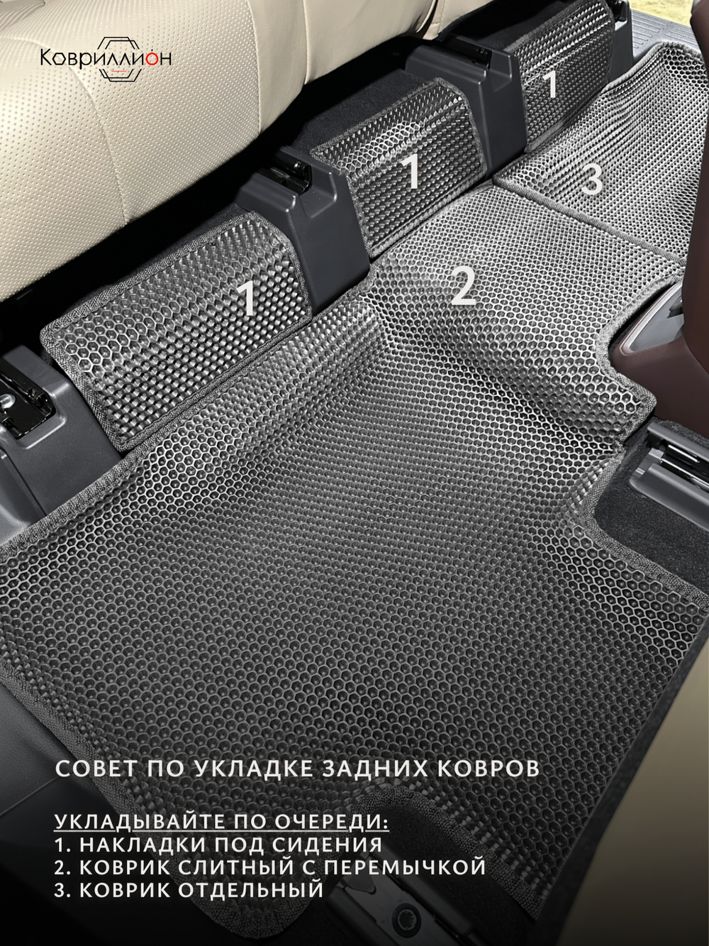 Автомобильные коврики ЭВА с бортами для Toyota Highlander IV (XU70) 19-26г.