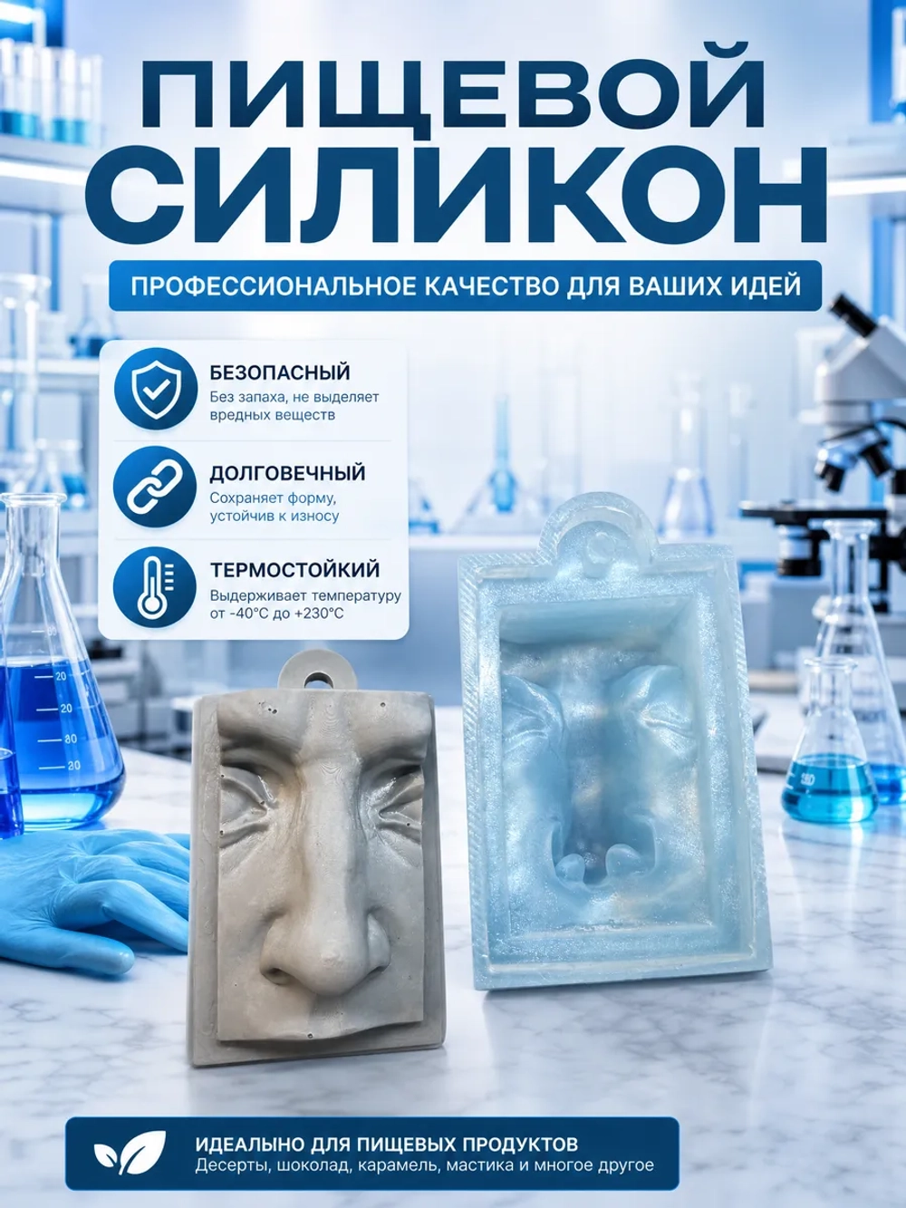 Силиконовая форма давид нос