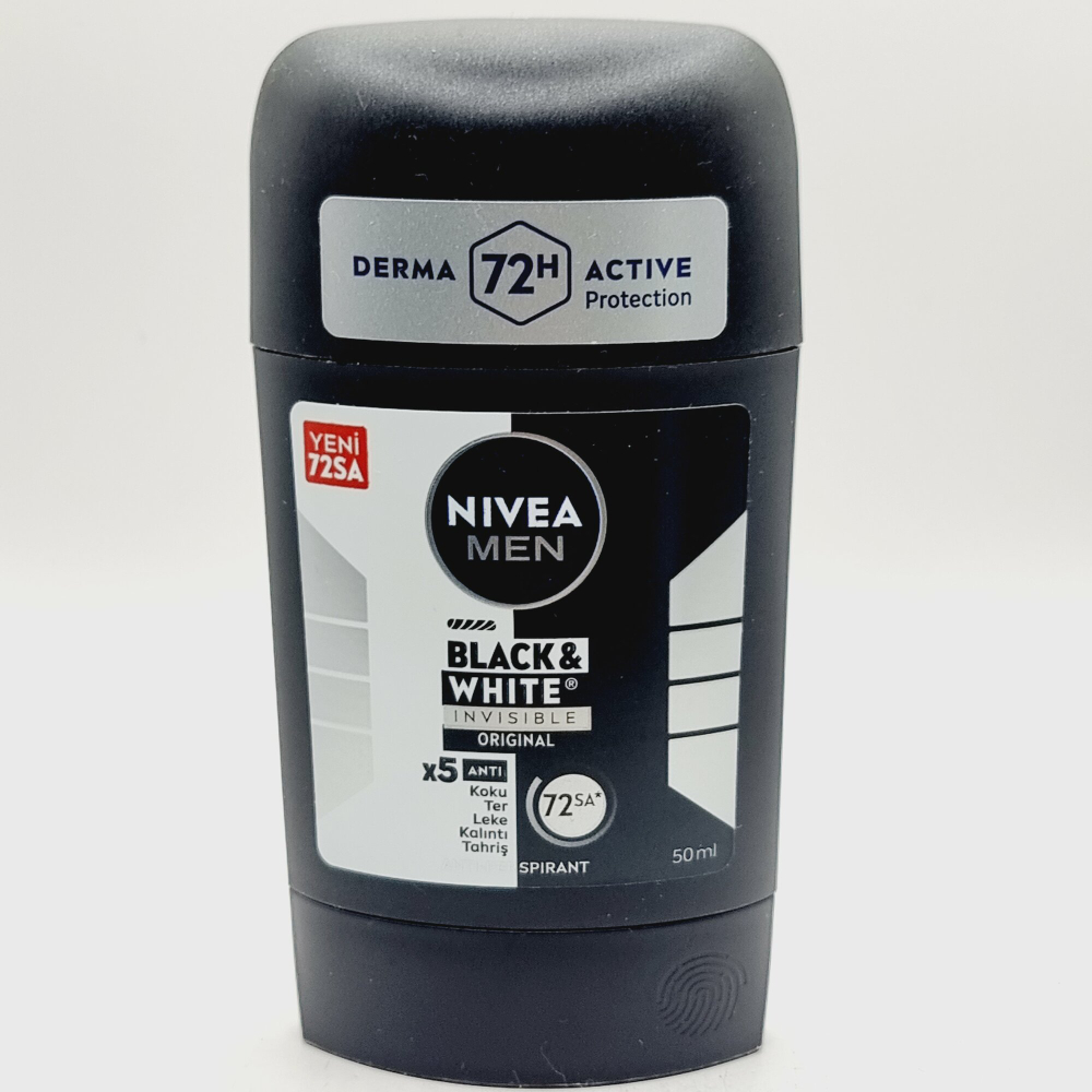 NIVEA MEN Black&White 72 Н  Invisible Original Мужской дезодорант стик 50 мл (Германия)