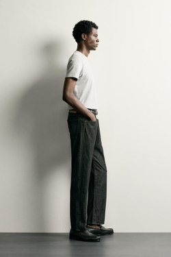 ZARA ЛЕГКИЕ ДЖИНСЫ REGULAR FIT, ЧЕРНЫЙ МЕЛАНЖ