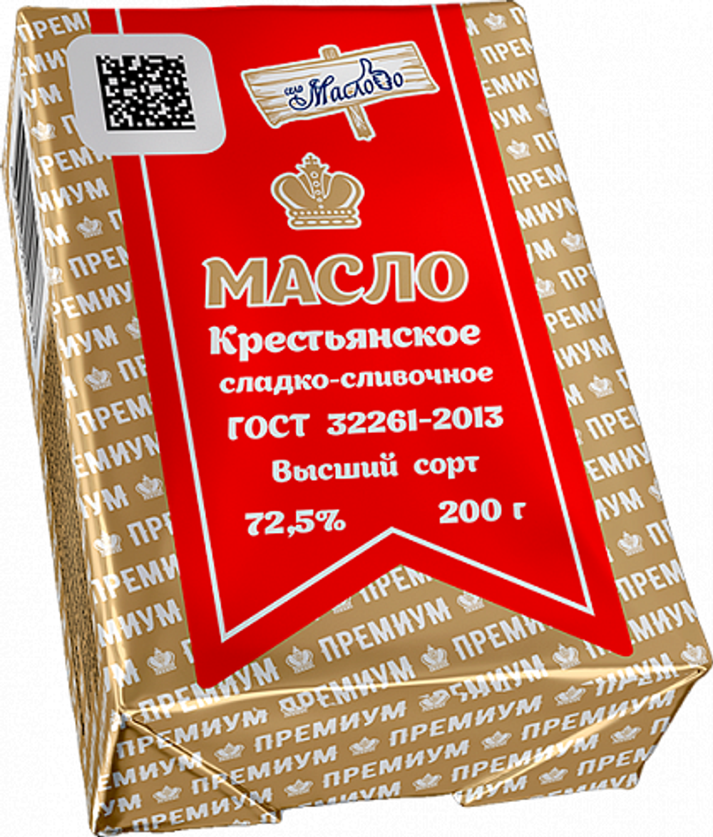 Масло Крестьянское 72.5% 200г
