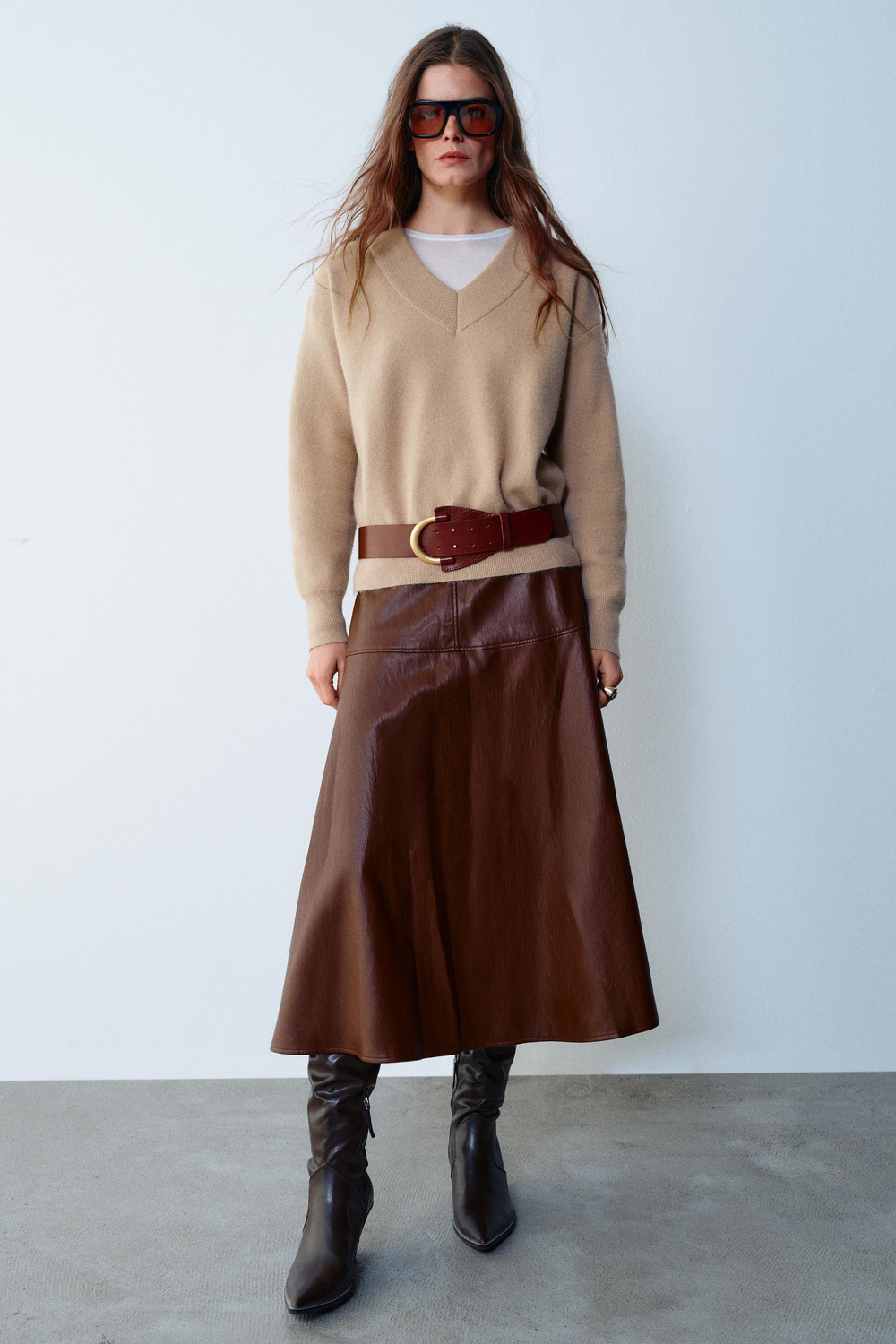 ZARA СВИТЕР ИЗ МЯГКОГО ТРИКОТАЖА, ПЕСОЧНЫЙ
