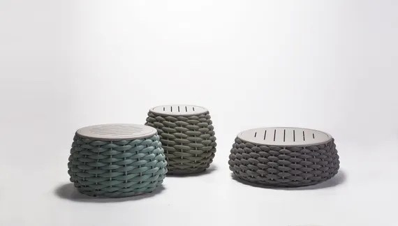 Уличный пуф-столик Pouf Ø80х30 см, зеленый