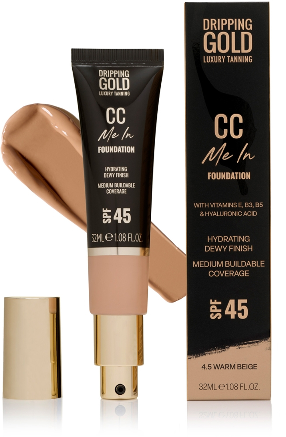 Dripping Gold CC Me In - Легкое тональное средство SPF 45 оттенок Beige 4.5, 32 ml