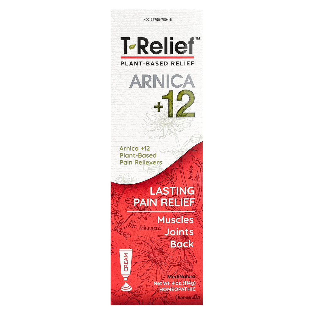 MediNatura, T-Relief ™, Арника +12, успокаивающий крем на растительной основе, 114 г (4 унции)