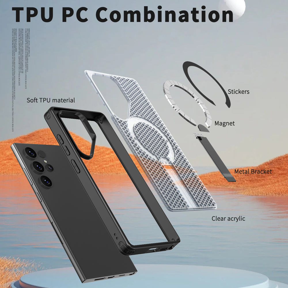 Прозрачный чехол Mesh Pro Magnetic Case для Samsung Galaxy S22 Ultra