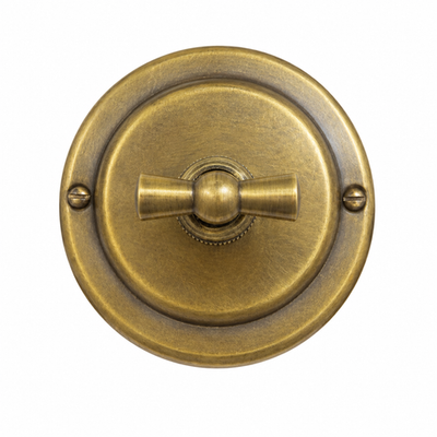 Переключатель ретро перекрёстный ретро поворотный 1 кл. "Бронза" VINTAGE-BRASS 30301-1 / 1 группа света, перекрестный