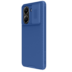 Чехол синего цвета с защитной шторкой для камеры от Nillkin на смартфон Xiaomi Poco X7 Pro, серия CamShield Pro Case