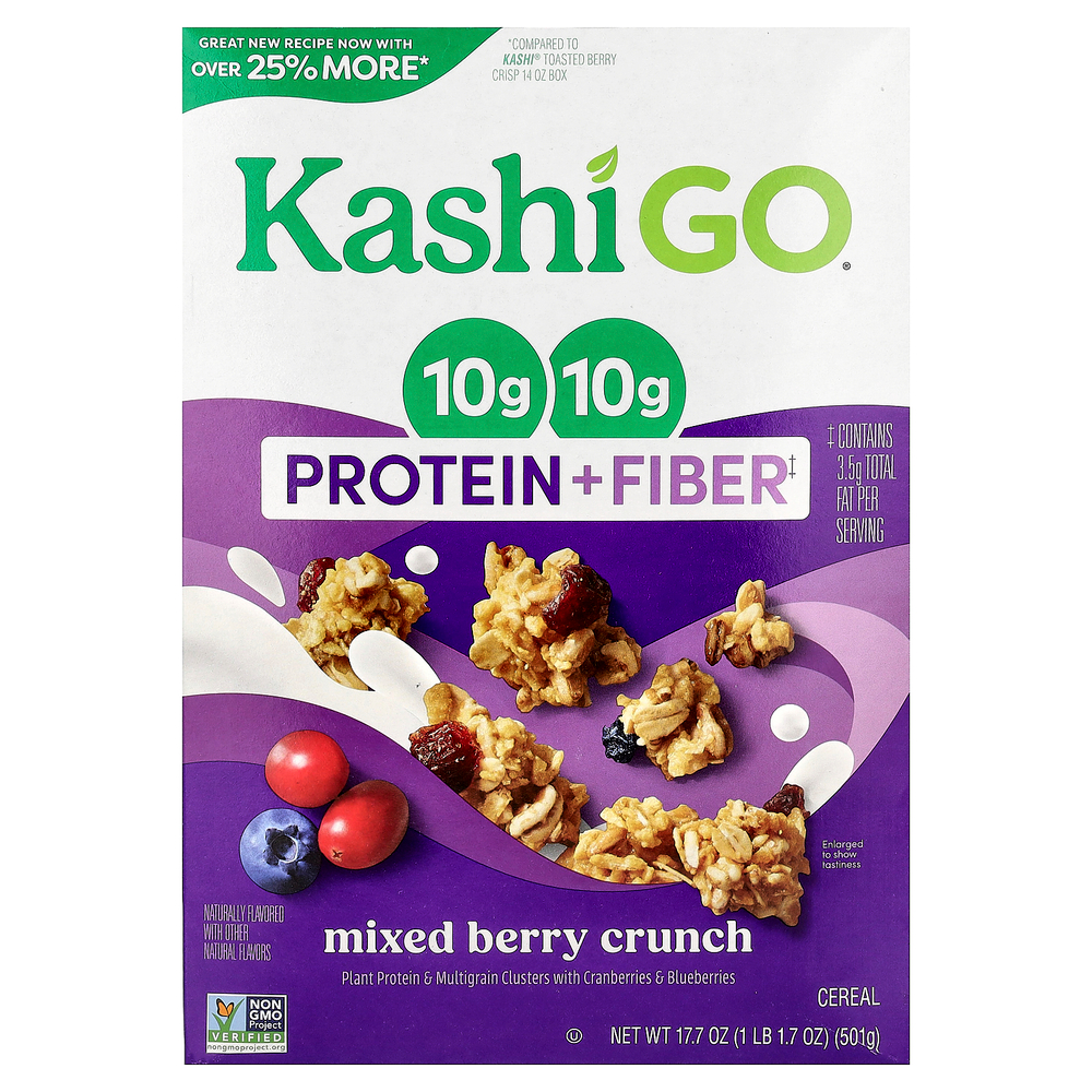 Kashi, GO®, хлопья с протеином и клетчаткой, хрустящие ягоды, 501 г (17,7 унции)