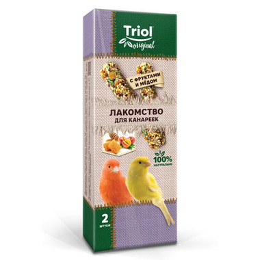 Лакомство Triol Original с фруктами и мёдом для канареек 2 шт, 55 г