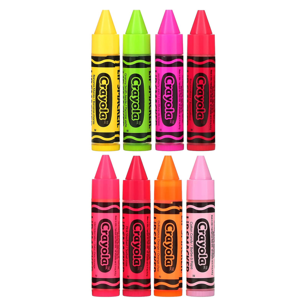 Lip Smacker, Crayola, бальзам для губ, для вечеринки, 8 шт. в упаковке, 4 г (0,14 унции)