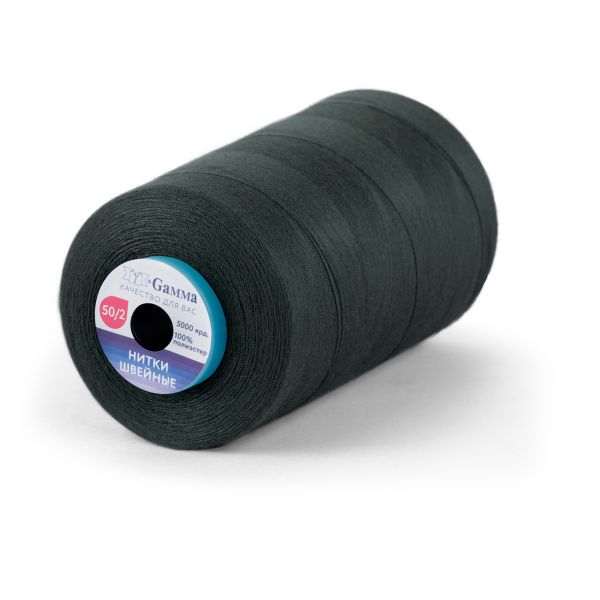 Нитки универсальные Gamma 50/2, 4570 м (5000 ярд) / 1 кат., 350 т.т.серый