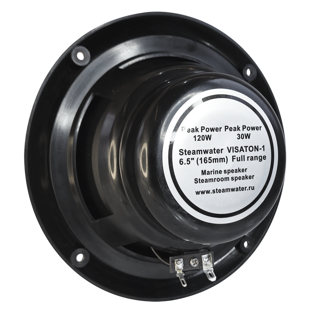 Комплект влагостойкой акустической системы для бани, сауны и хамама SENSOR Black VISATON 2