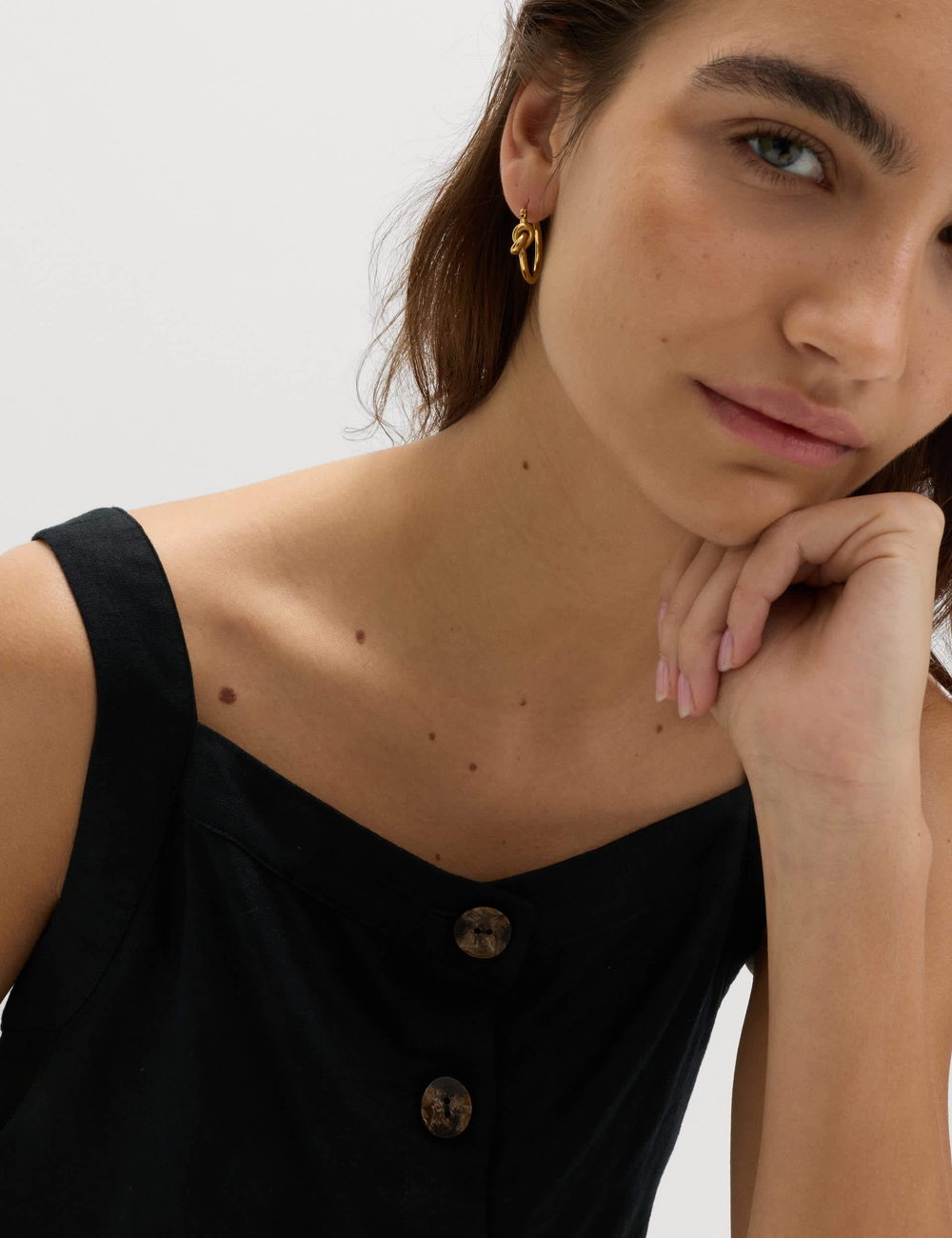 Мини-платье из смеси льна T52008604 - Marks & Spencer