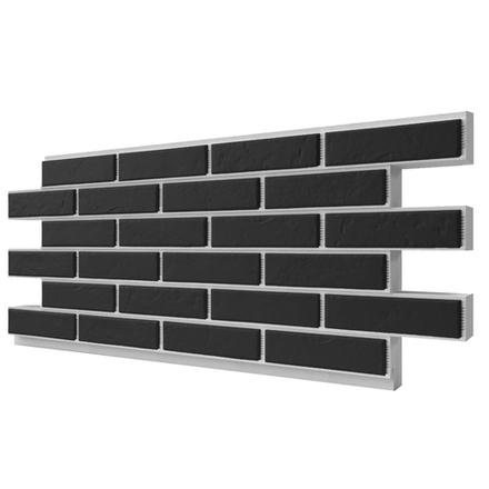 Клинкерная фасадная термопанель, плитка BestPoint Classic Graphite, ППС (пенополистирол), 1025x455