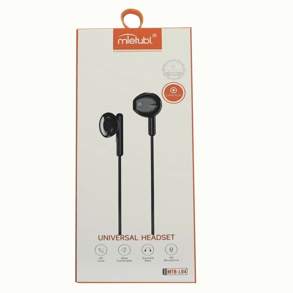 Гарнитура Mietubl MTB-L04, вкладыши, разъем Jack, кабель 1.2 м Black