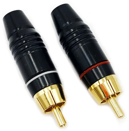 Разъем RCA "шт" металл "позолоченный" на кабель