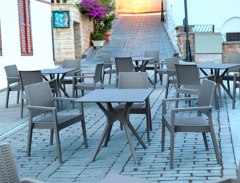 Стол пластиковый Siesta Contract Ibiza Table 80, антрацит