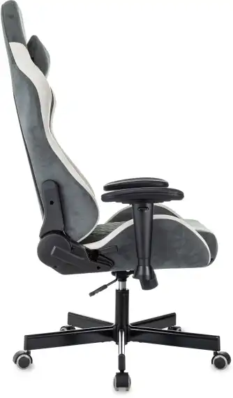 Кресло игровое Knight Regal Fabric серый/светло-серый искусственная замша с подголов. крестов. металл