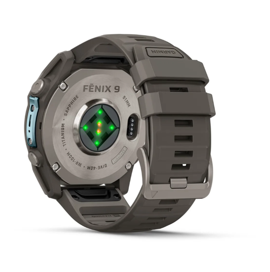 Умные часы Garmin Fenix 9, 51 мм, AMOLED, Sapphire Titanium with Pebble Gray Silicone Band