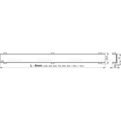 Professional Low - Водоотводящий желоб с порогами для цельной решетки, арт. APZ106-950