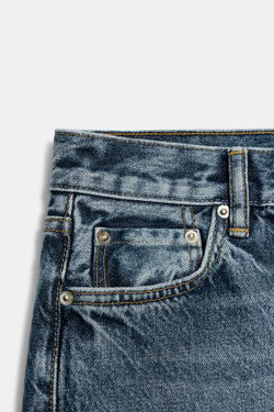 ZARA ДЖИНСЫ ZW COLLECTION ПРЯМОГО КРОЯ СО СРЕДНЕЙ ПОСАДКОЙ, СИНИЙ