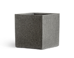 Кашпо TREEZ Effectory Stone Куб Тёмно-серый камень 40х40х40 см 41.3321-01-064-GR-40