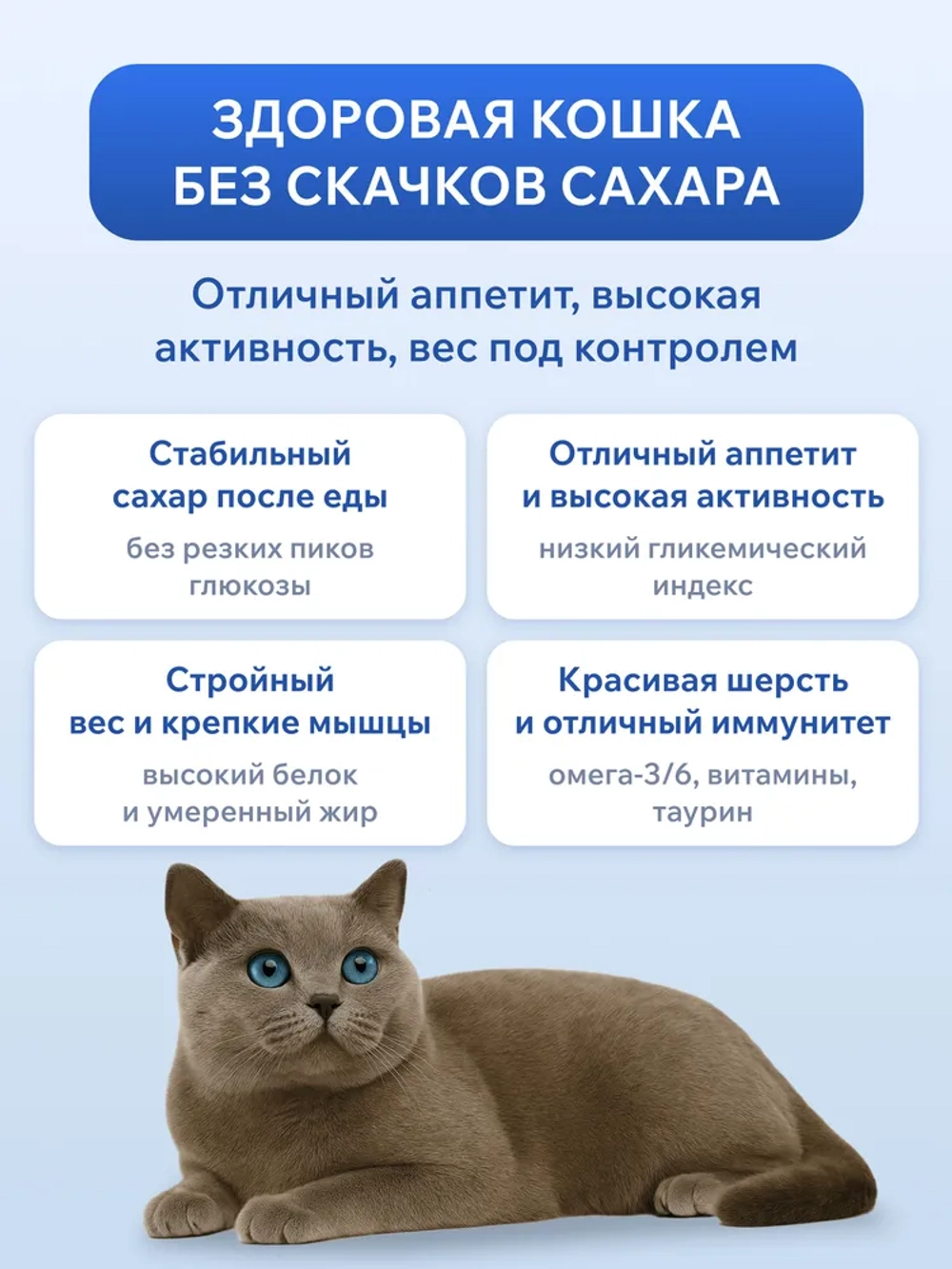 Кошки DIABETIC GLUCOSE CONTROL при сахарном диабете, 1.5 кг Ortipo Лечебный корм