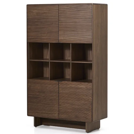 Высокий 4-дверный буфет Norlen 160х100х40 см, темный орех