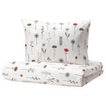 Комплект постельного белья IKEA NATTSLANDA (НАТТСЛЭНДА), Детский, Белый с рисунком, 150х200, 50х80 см