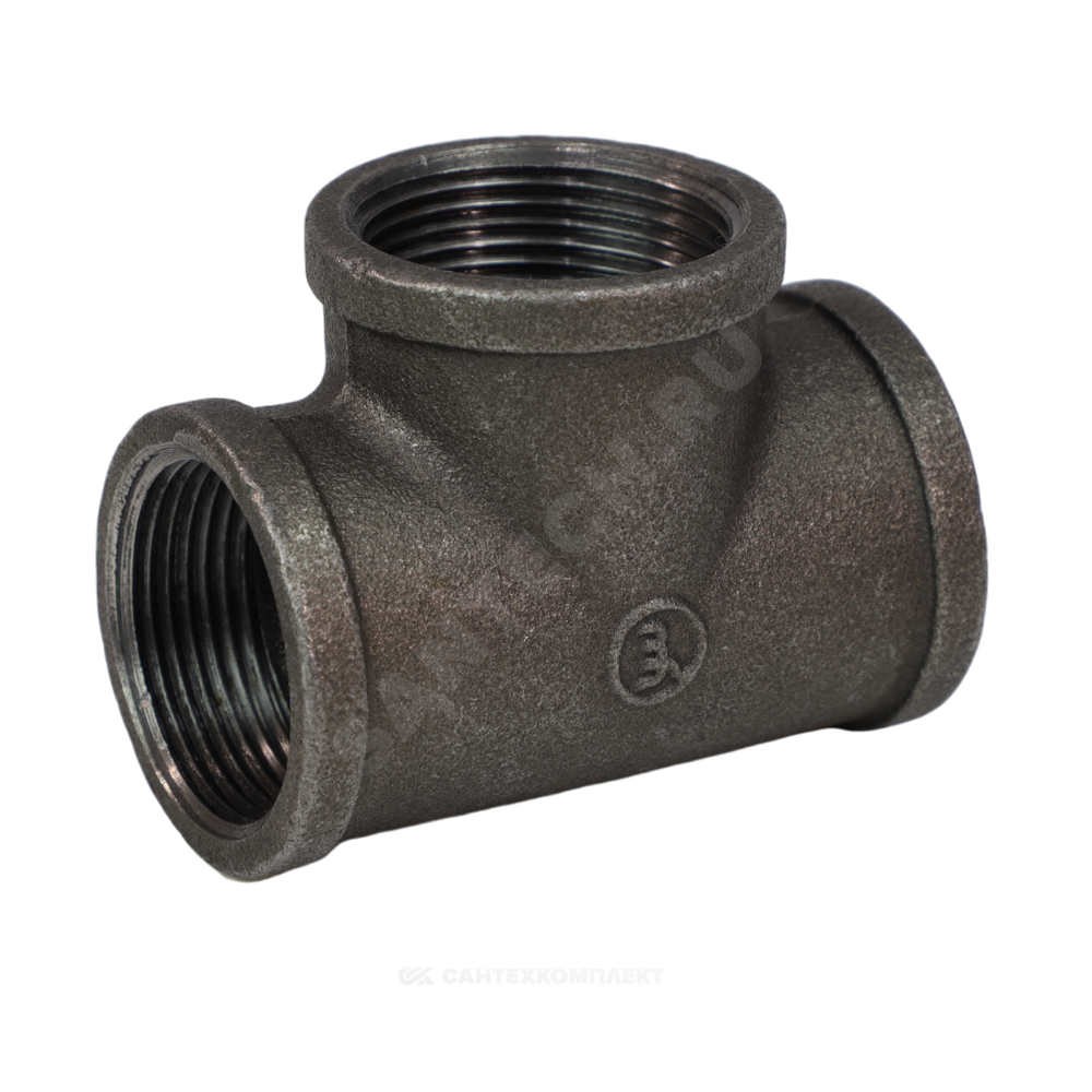 Тройник прямой чугун Ду 65 (2 1/2") ВР/ВР Fittex PLUS