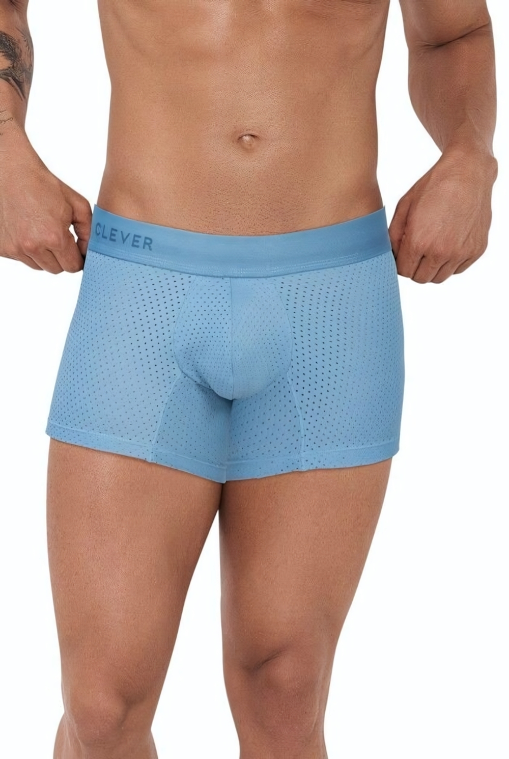 Синие трусы-боксеры с эффектом перфорации Euphoria Boxer (Размер: L) (Цвет: синий)