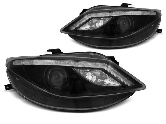 Передние фары Daylight для Seat Ibiza 6J (08-12) Black