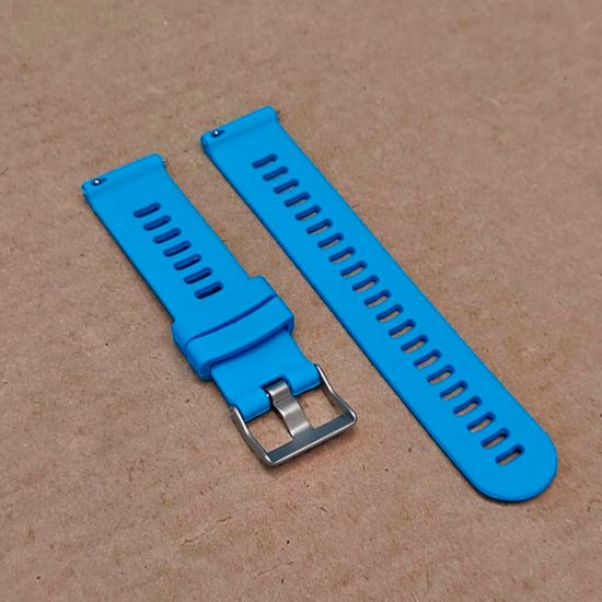 Ремешок Premium 20 мм силиконовый для Garmin Forerunner 55/245/645, Venu, Venu Sq, Venu 2 Plus, Vivoactive 3, Vivomove быстросъемный (Голубой)