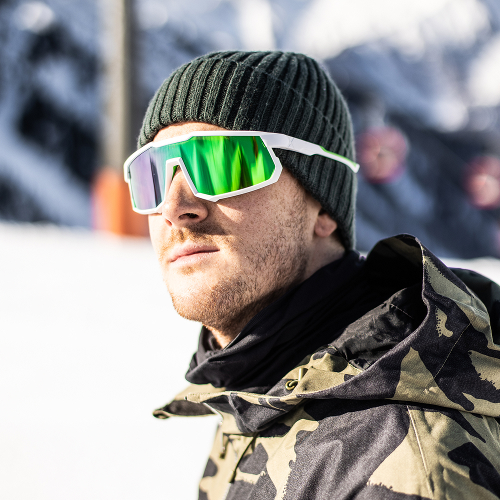 Спортивные очки HILX Big Head / Shiny Yellow Orange / Light Purple Lens