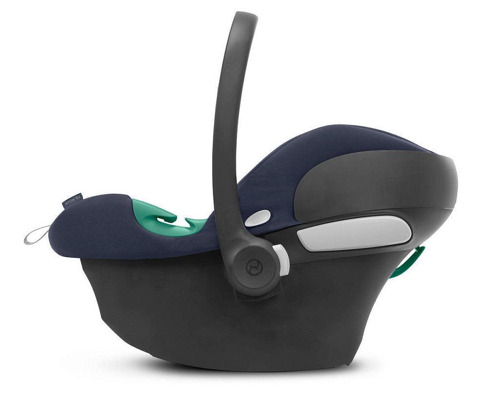 Коляска 3 в 1 Cybex Priam IV Matt Black complete и автокресло Aton B2 i-Size Bay Blue Off White