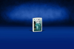 Зажигалка Zippo Spooky Design с покрытием Glow In The Dark Green, латунь/сталь, белая, 38x13x57 мм