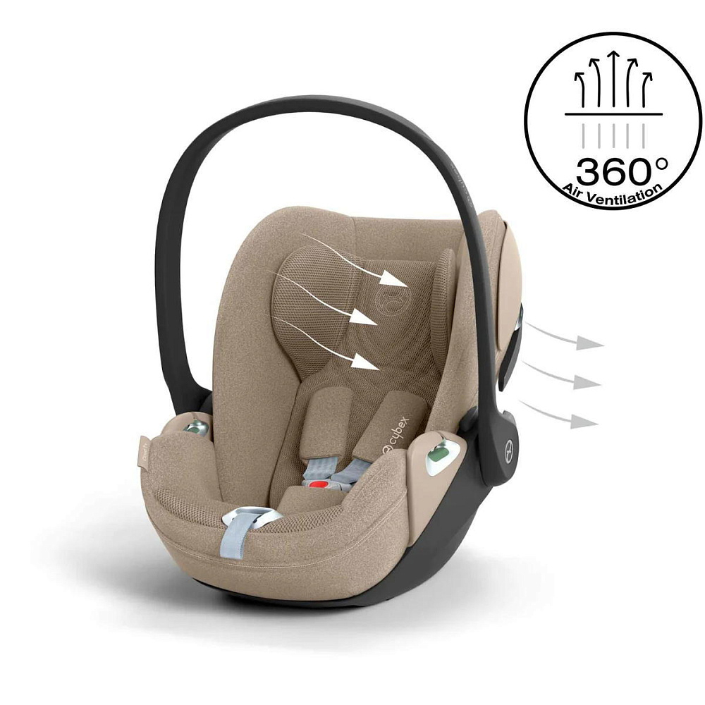 Коляска 3 в 1 Cybex Priam IV Rosegold complete и автокресло Cloud T i-Size Cozy Beige Plus Off White