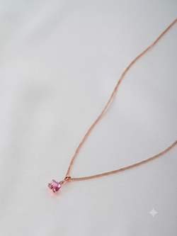 Кулон-кубик Миражи с розовым кристаллом Swarovski