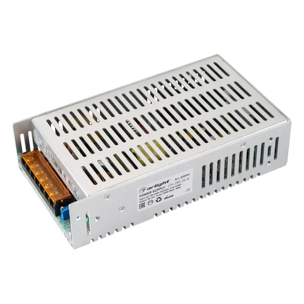 Блок питания JTS-250-24-A (0-24V, 10.4A, 250W) (Arlight, IP20 Сетка, 2 года) Блок питания JTS-250-24-A (0-24V, 10.4A, 250W) (Arlight, IP20 Сетка, 2 года)