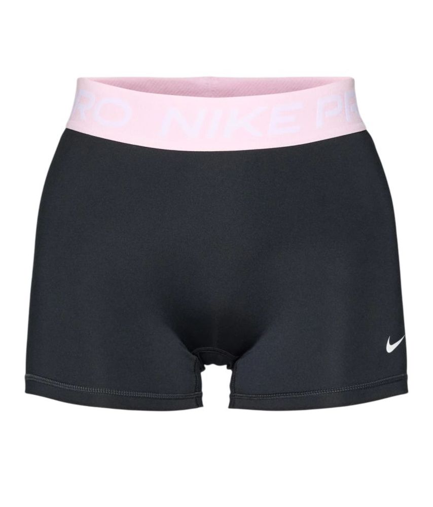 Женские Шорты теннисные Nike Pro Dri-Fit 365 Mid-Rise 3in - black/pink foam/white